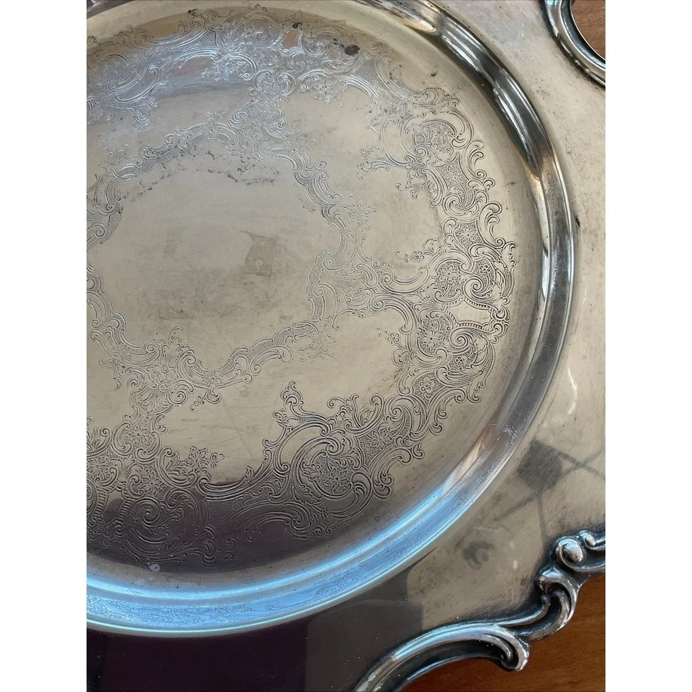 Vintage Gorham Strasbourg Silverplate Serving‎ Tray YC3136 Ornate 15.5